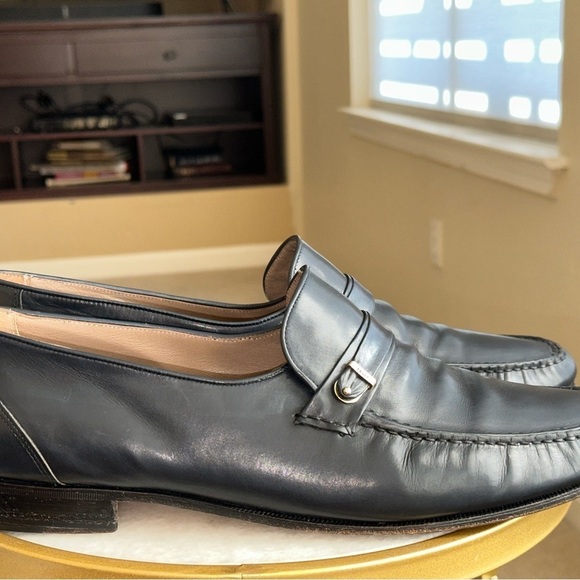 Bally Men’s Leather Loafers - Navy Slip-On Dress Shoes, Size 13M Made in Italy main image 9